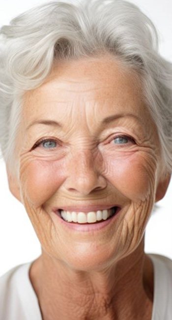 Portrait of smiling senior woman with nice teeth