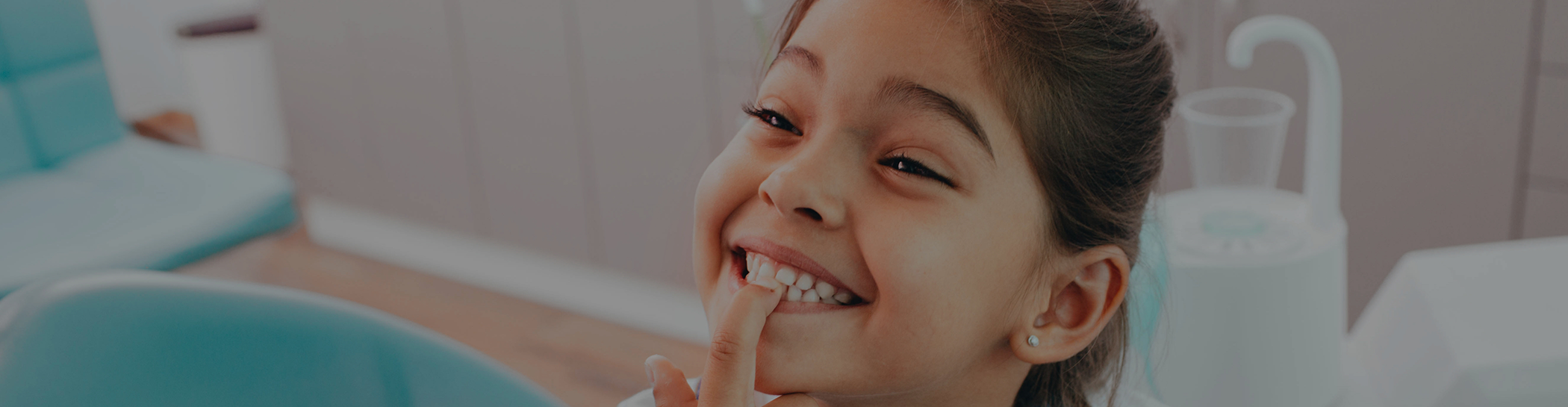 Close up of little girl visiting childrens dentist in Richardson