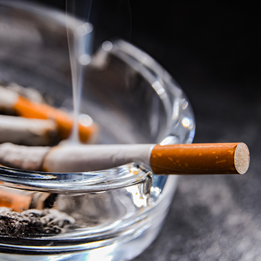 Cigarette in an ashtray