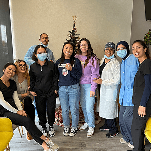Dental team during Christmas event
