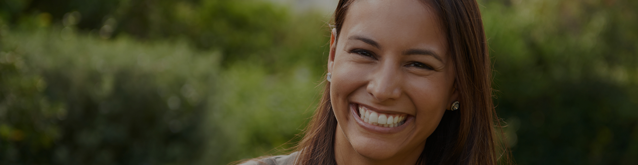 Close up of woman smiling outside