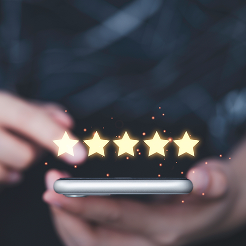 Leaving five star review on phone