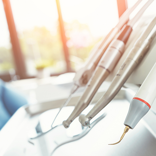 Close up of instruments for cleaning teeth