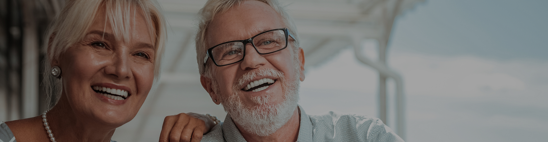 Close up of man and woman smiling