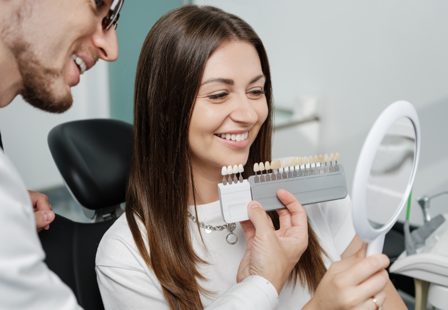 Woman being fitted for veneers